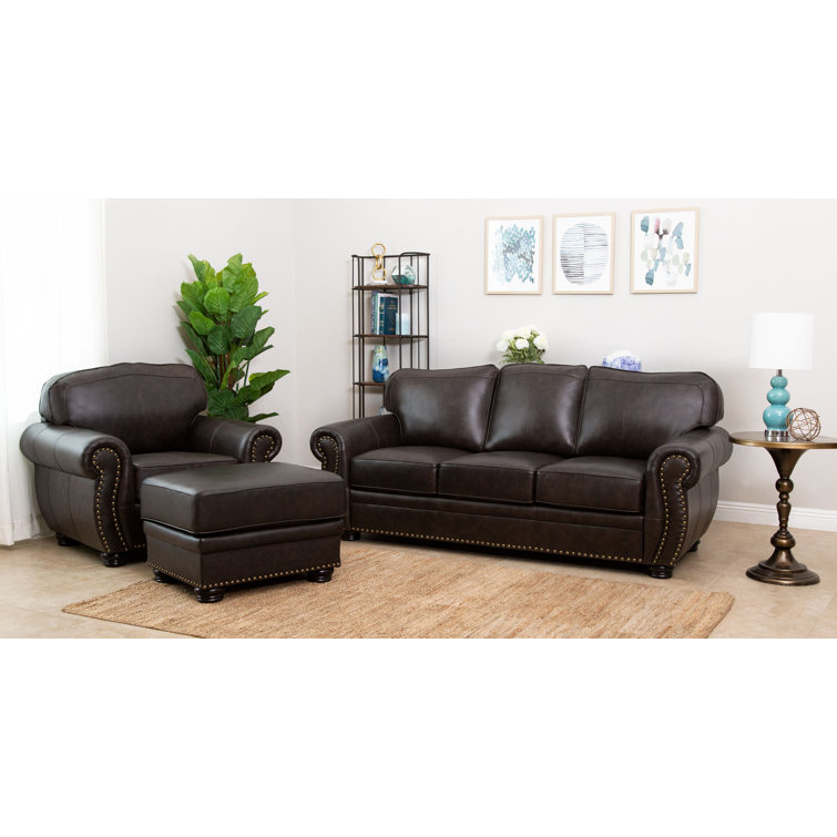 Birch Lane Ethridge Genuine Leather Living Room Set & Reviews Wayfair.ca